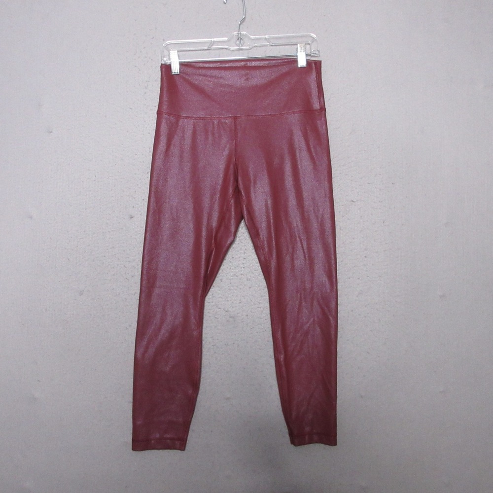 Lululemon‎ Leggings 10 Burgundy Wunder Under High Rise Tights LW5EB3S Foil